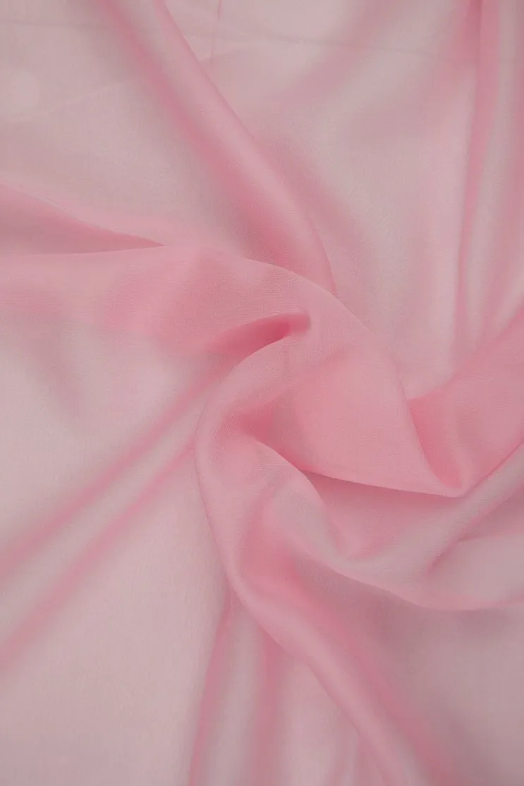 Coral Blush Silk Chiffon Fabric