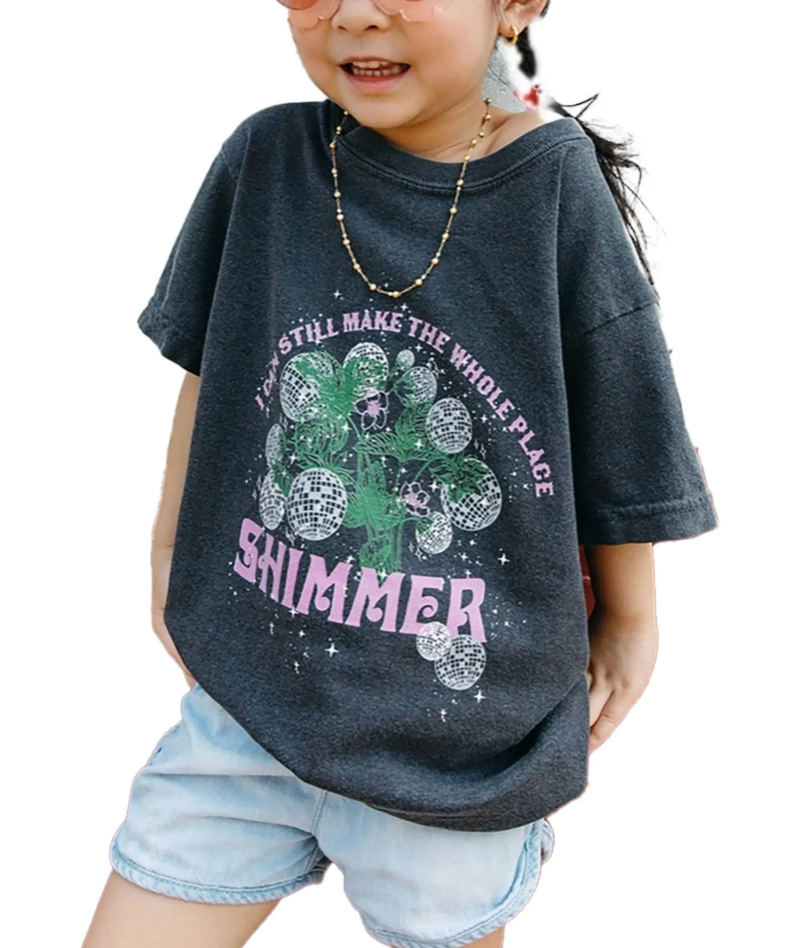 Disco Ball Shimmer Kids Tee