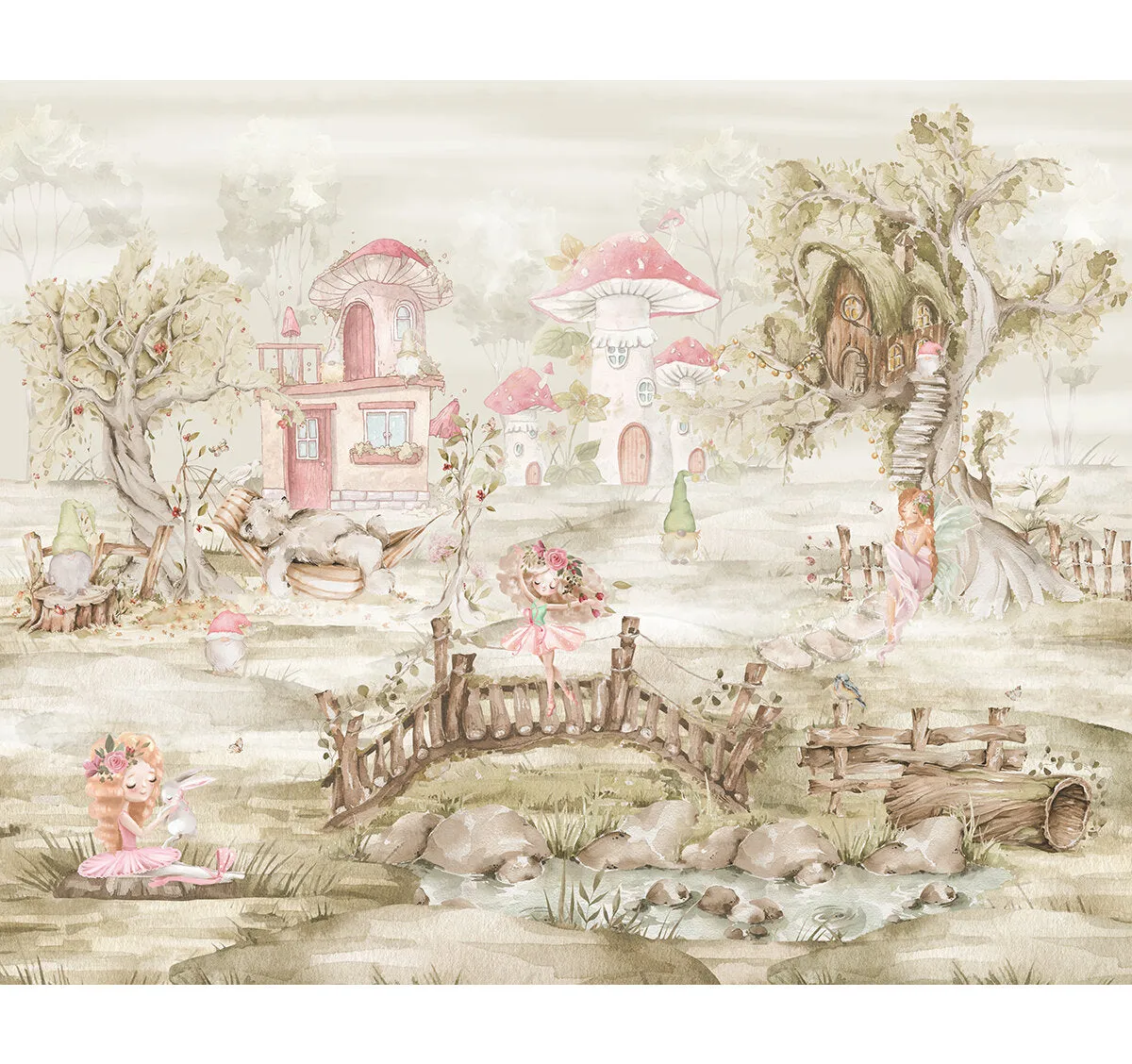 Fairyland Dreams Girls' Room Wallpaper