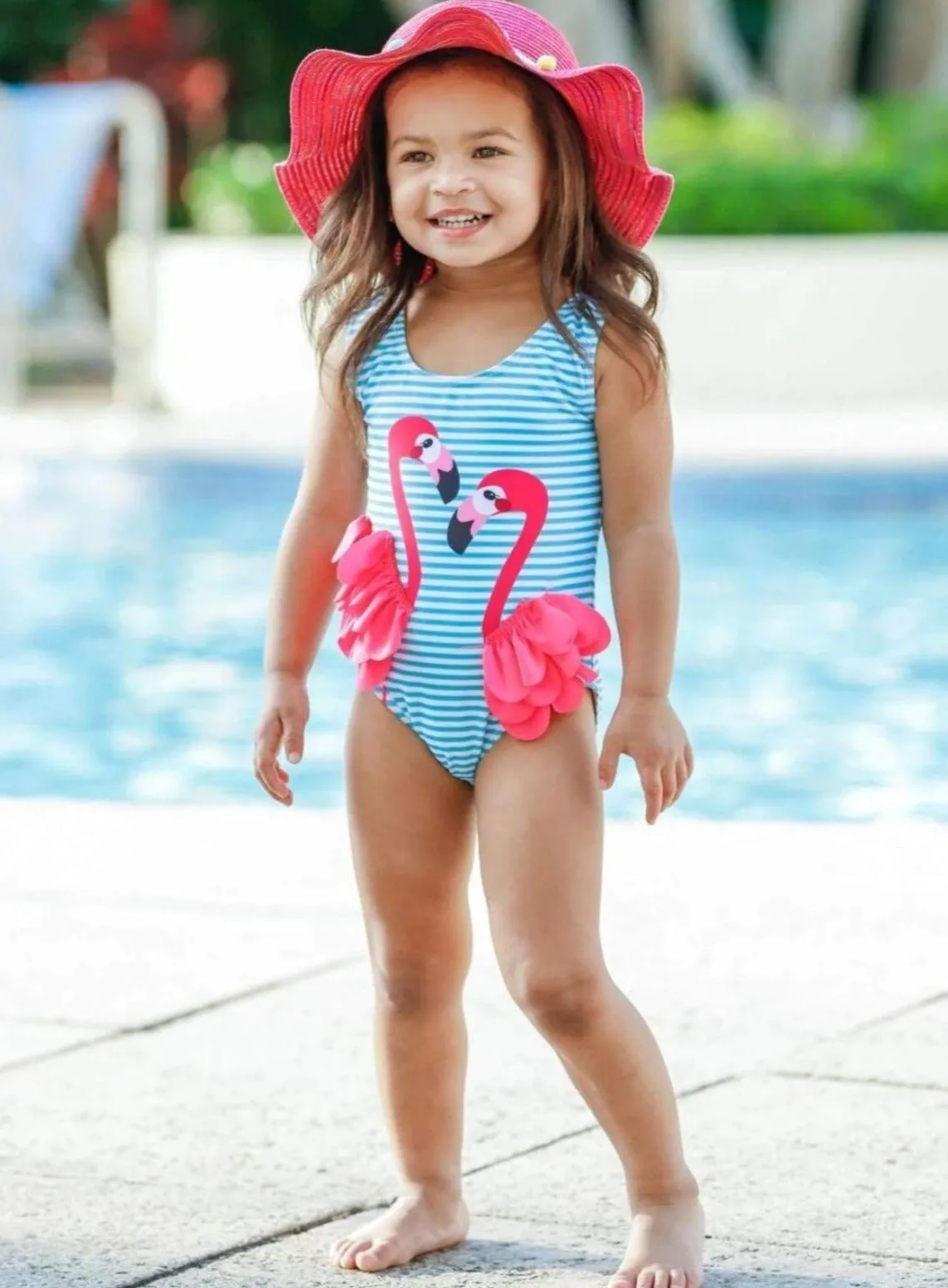 Girls Dancing with Flamingos One Piece Swimsuit