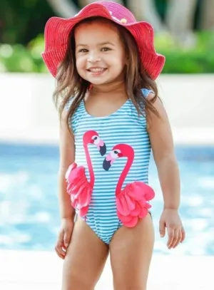 Girls Dancing with Flamingos One Piece Swimsuit