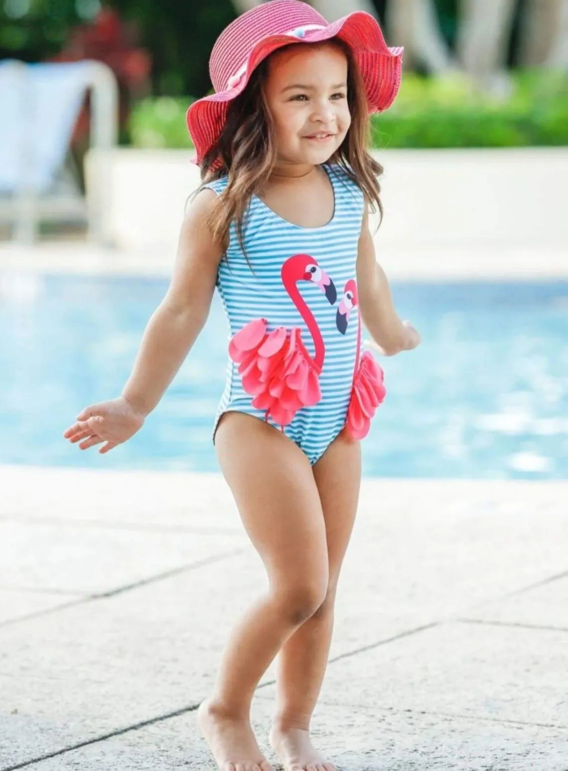 Girls Dancing with Flamingos One Piece Swimsuit