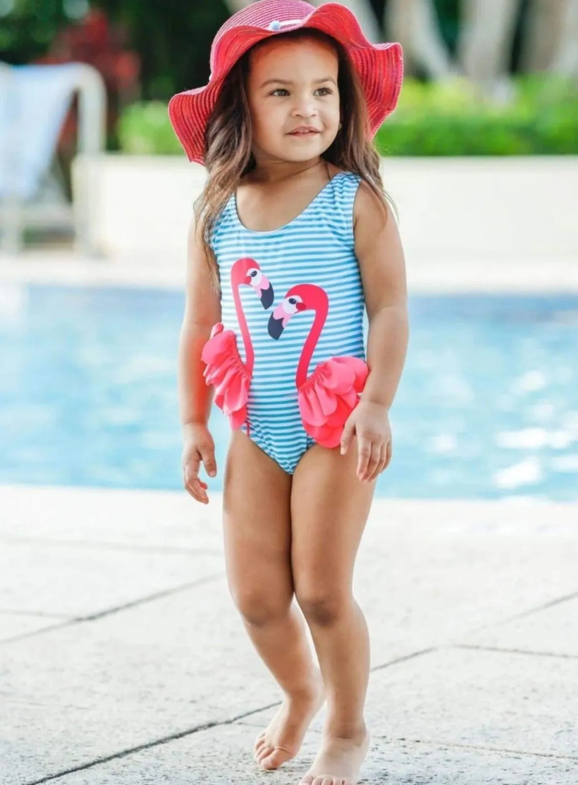 Girls Dancing with Flamingos One Piece Swimsuit