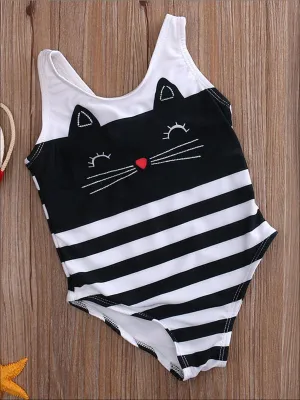 Girls Meow One Piece Swimsuit