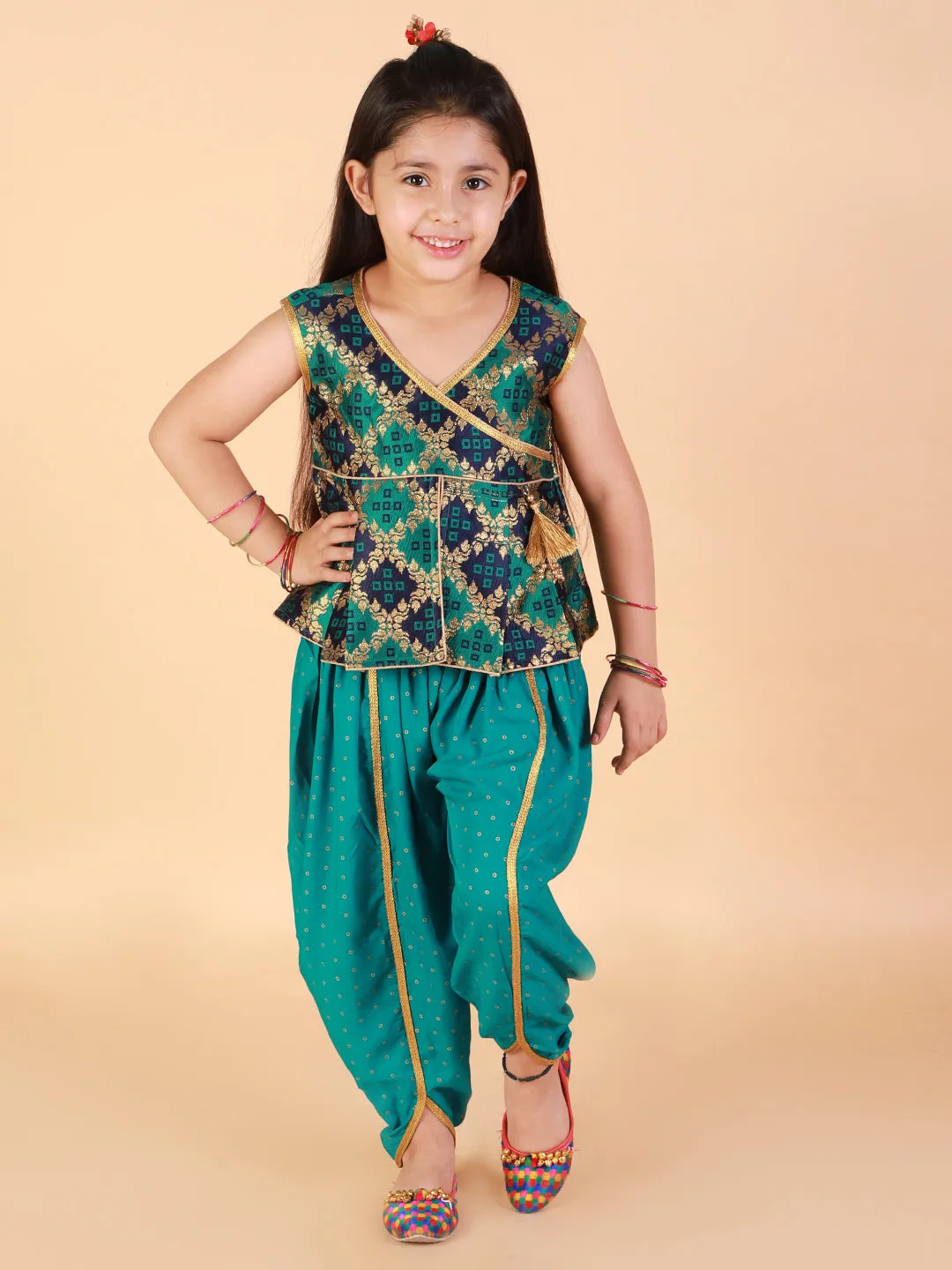 Girl's Nyra Peplum Top With Dhoti - Kid1 Girls