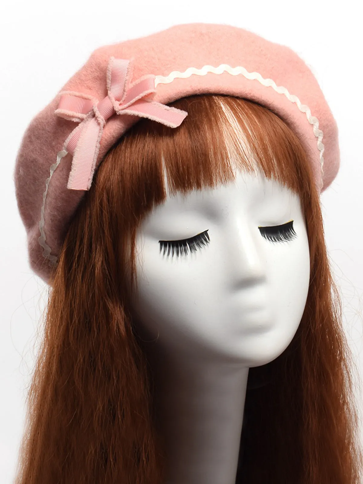 Girls Parisian Style Bow Tie Wool Beret