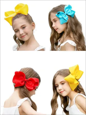 Girls Pastel Color Hair Bow Clip