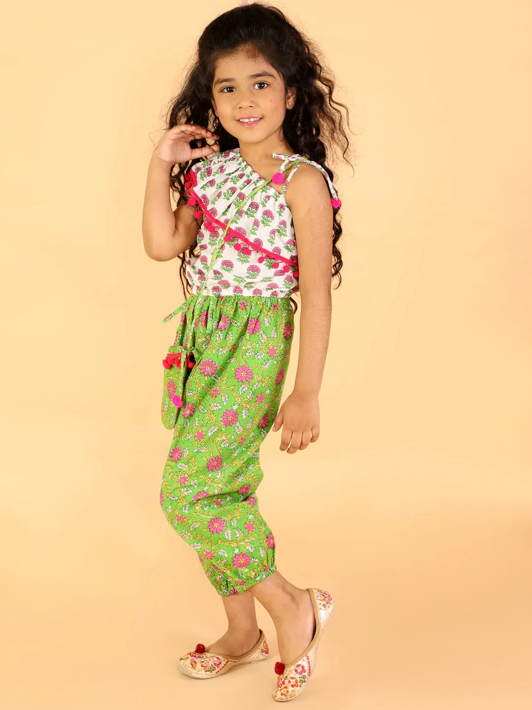 Girl's Sassy Frill top with harem pants and bag - KID1 Girls