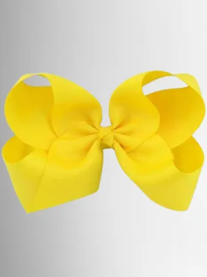 Girls Yellow 6 Inch Hair Bow