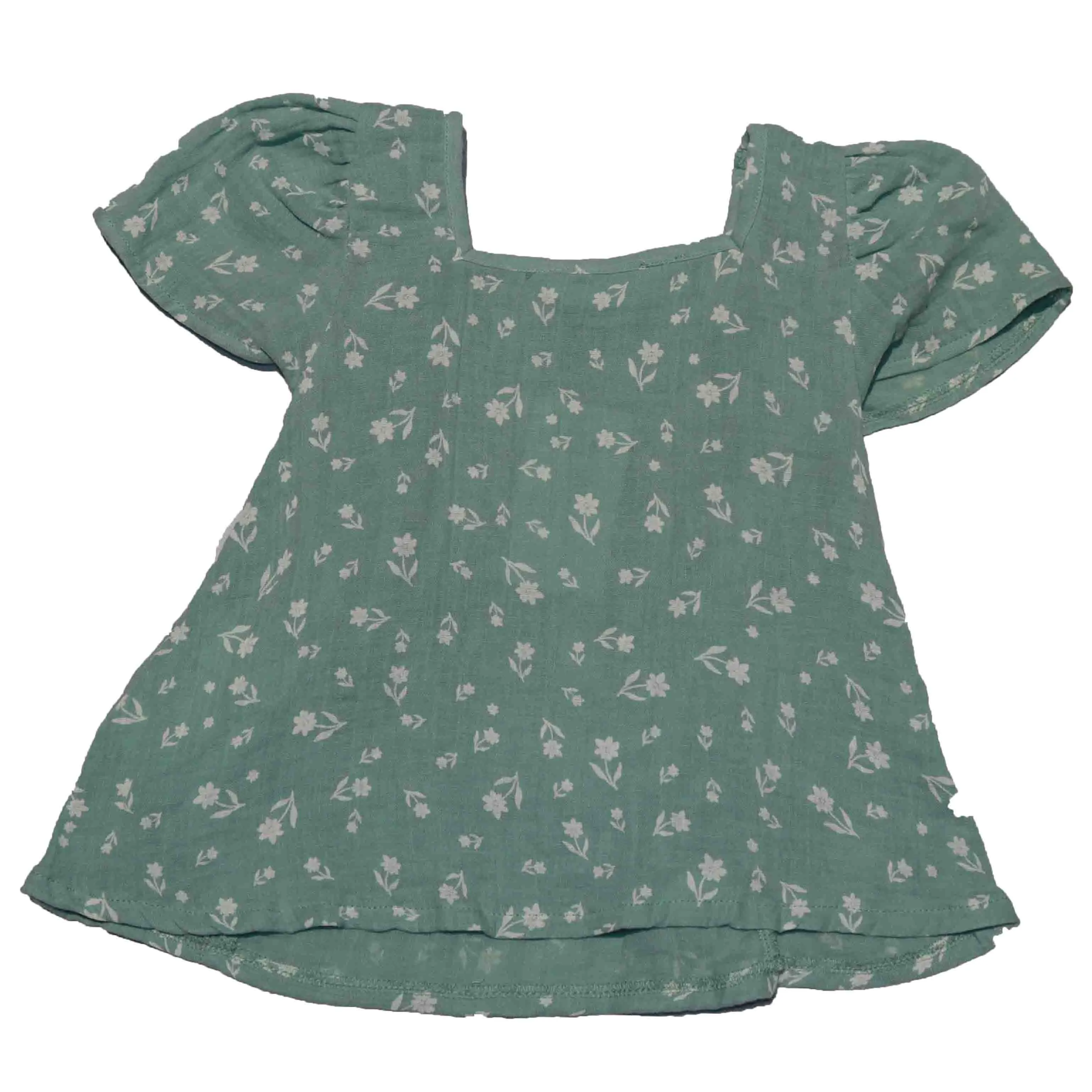 Green Gauze With Frills Top