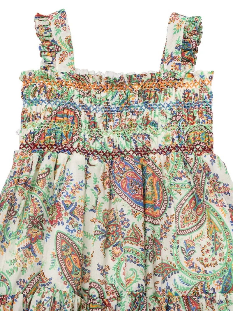 Green Mix Paisley Garden Maxi Print Dress