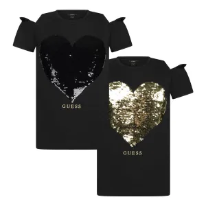 Guess Girls Sequin Heart Top