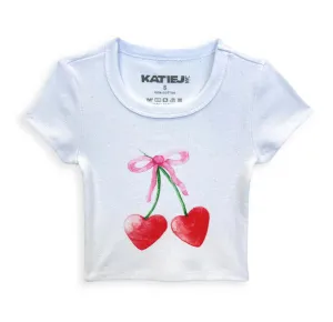 Katie J *GIRLS* Cherry Bow Tee