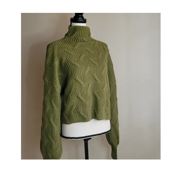 Keep Warm Boxy Oversized Olive Green Sweater