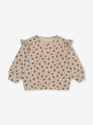 Konges Sløjd Girls Floral Itty Frill Sweatshirt in Multicolour