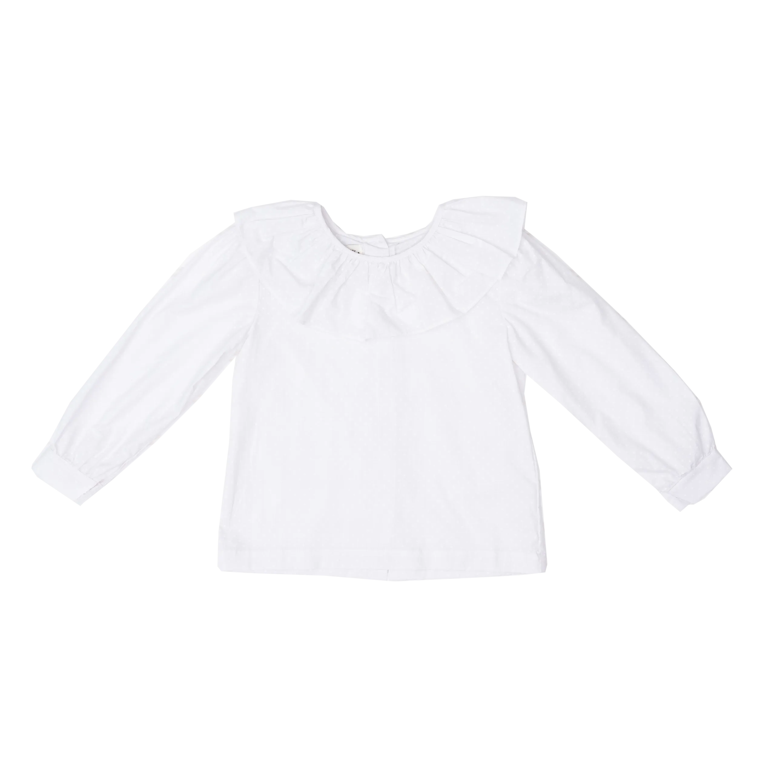 Larrison White Dot Ruffle Collar Shirt