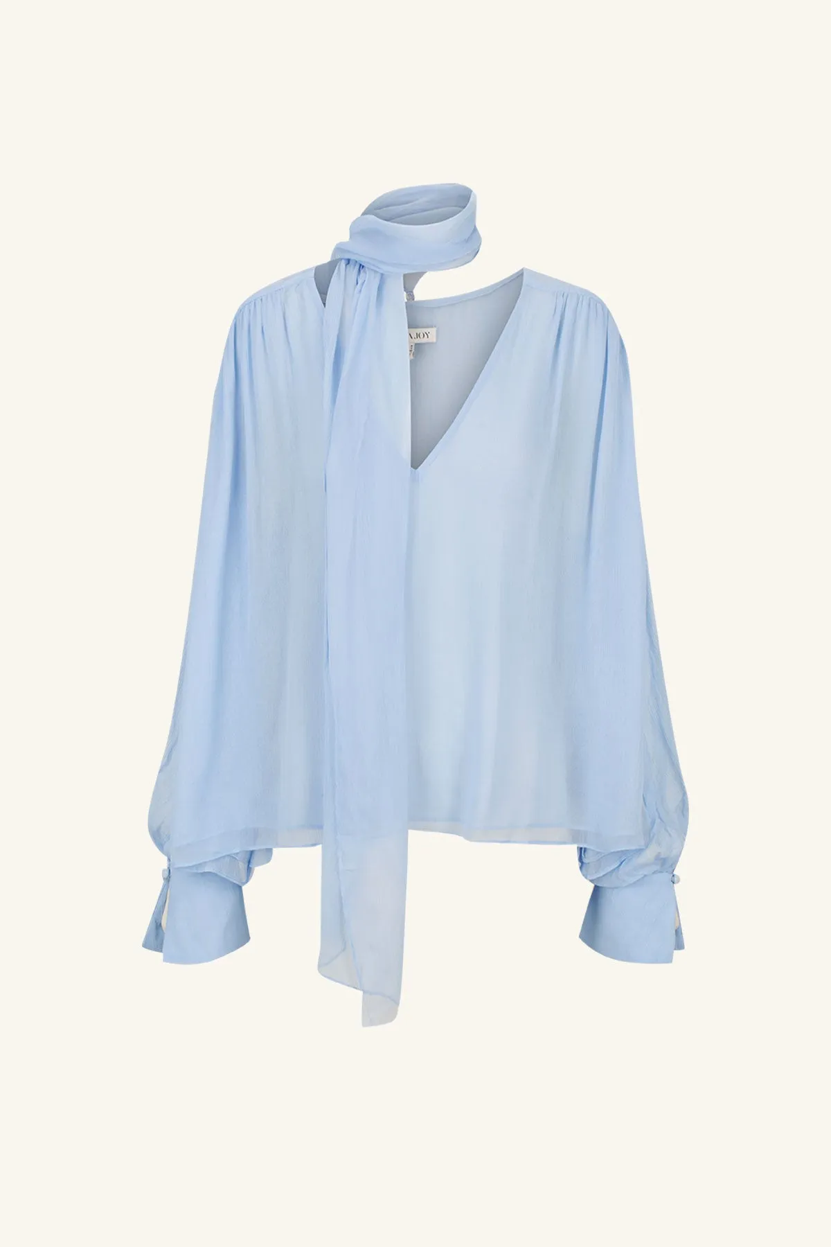 LAYLA SCARF BLOUSE - SKY