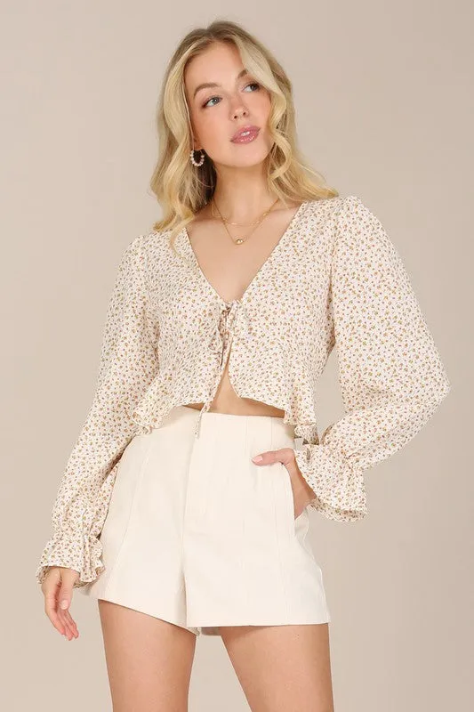 LS floral frill blouse (Online Only)