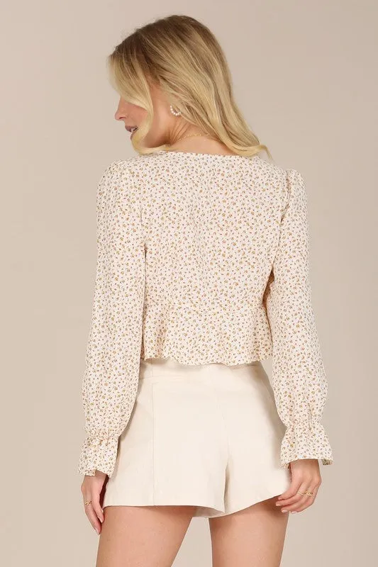 LS floral frill blouse (Online Only)