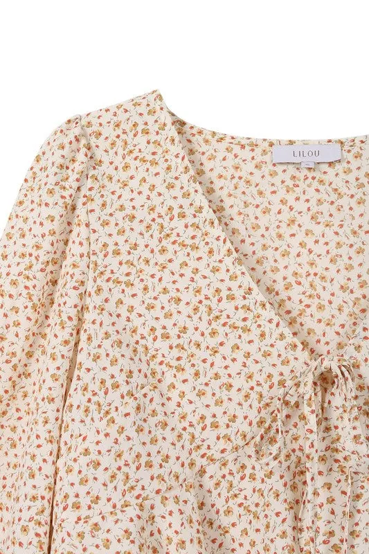 LS floral frill blouse (Online Only)