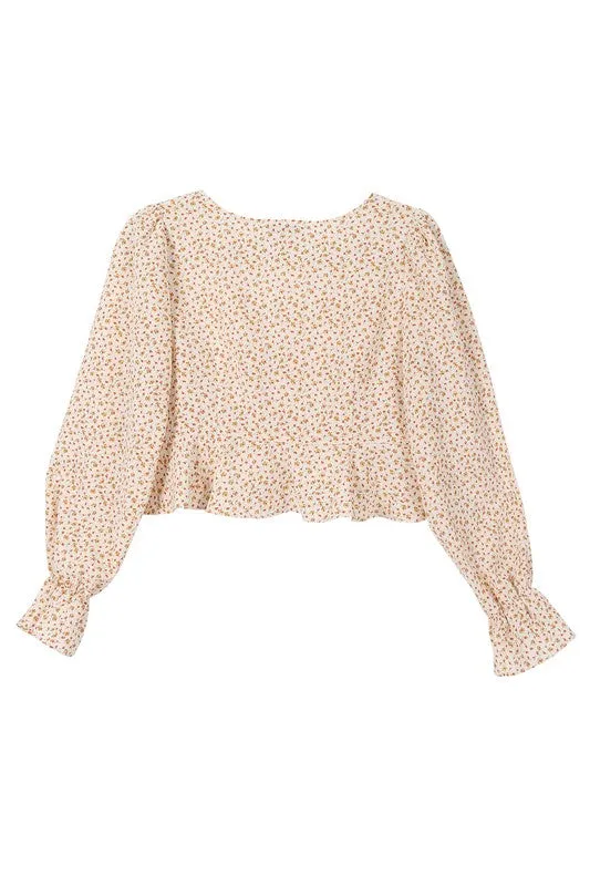 LS floral frill blouse (Online Only)