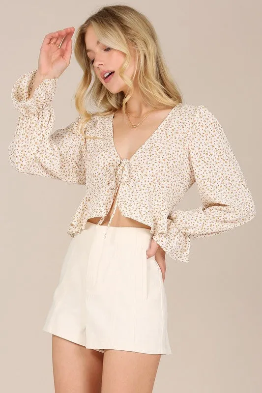 LS floral frill blouse (Online Only)