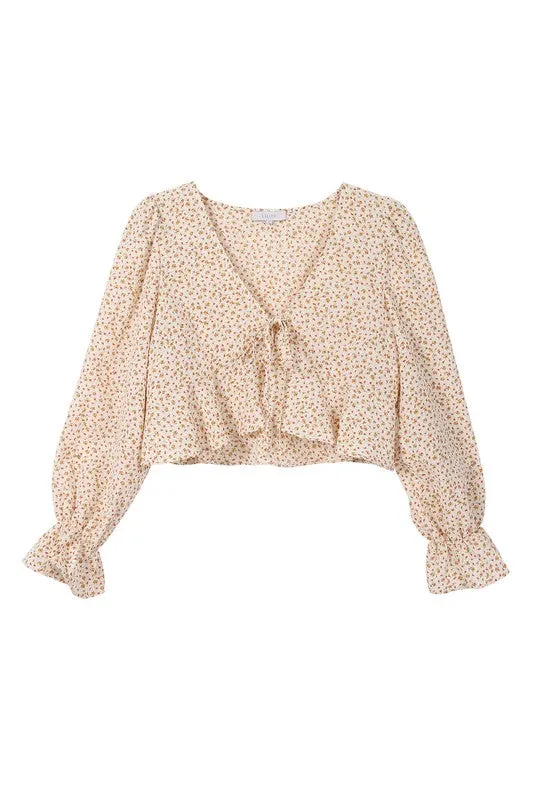 LS floral frill blouse (Online Only)