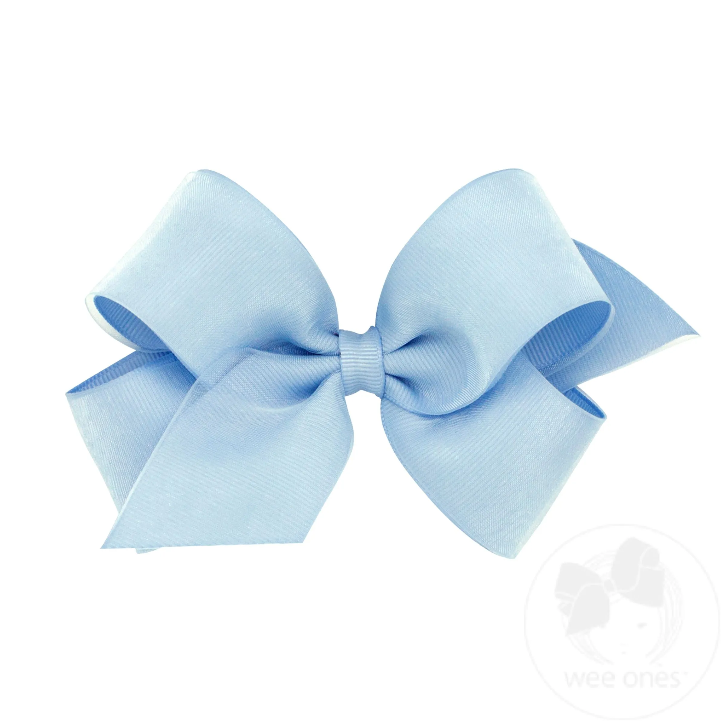 Medium Organza and Grosgrain Overlay Hair Bow