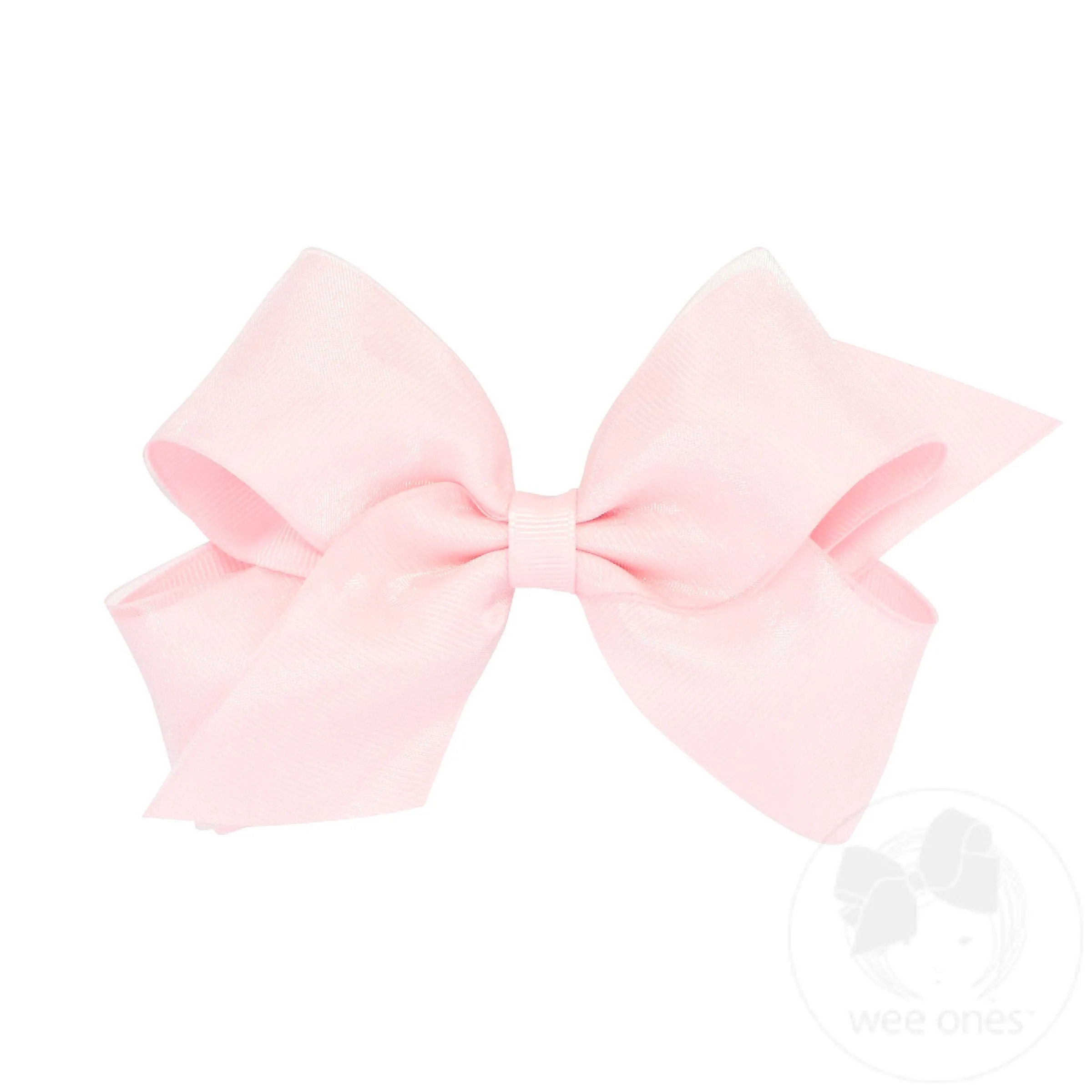 Medium Organza and Grosgrain Overlay Hair Bow