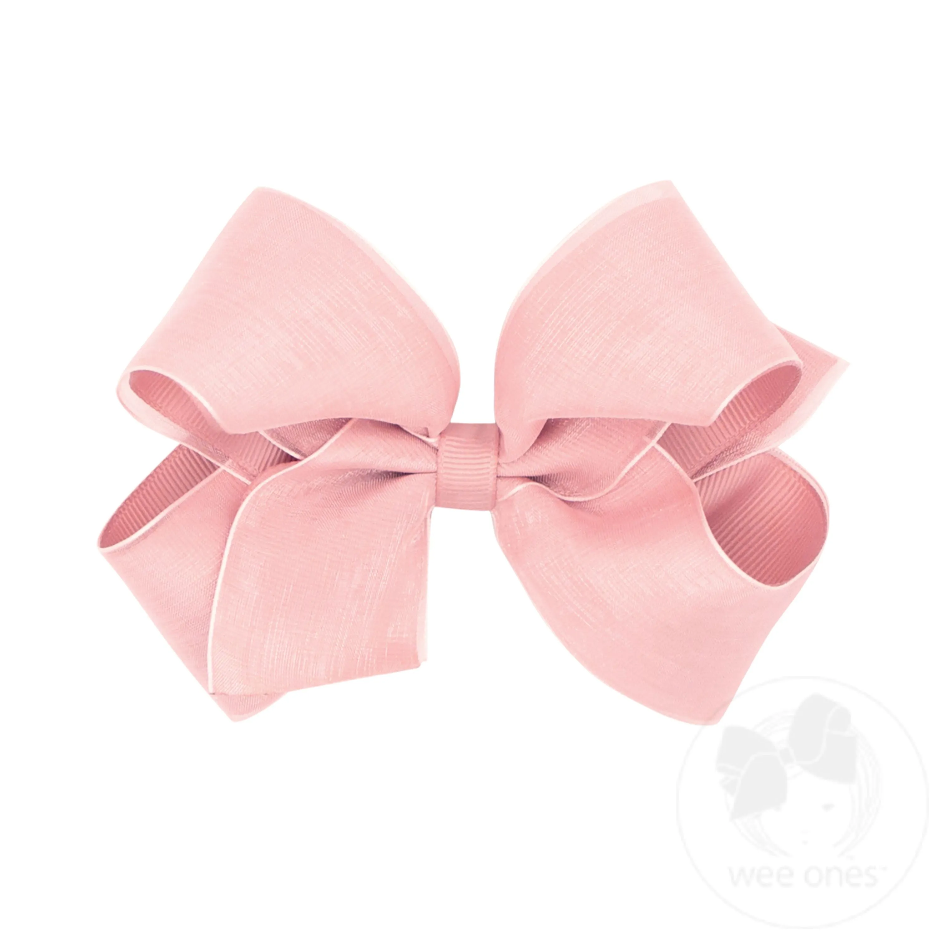 Medium Organza and Grosgrain Overlay Hair Bow