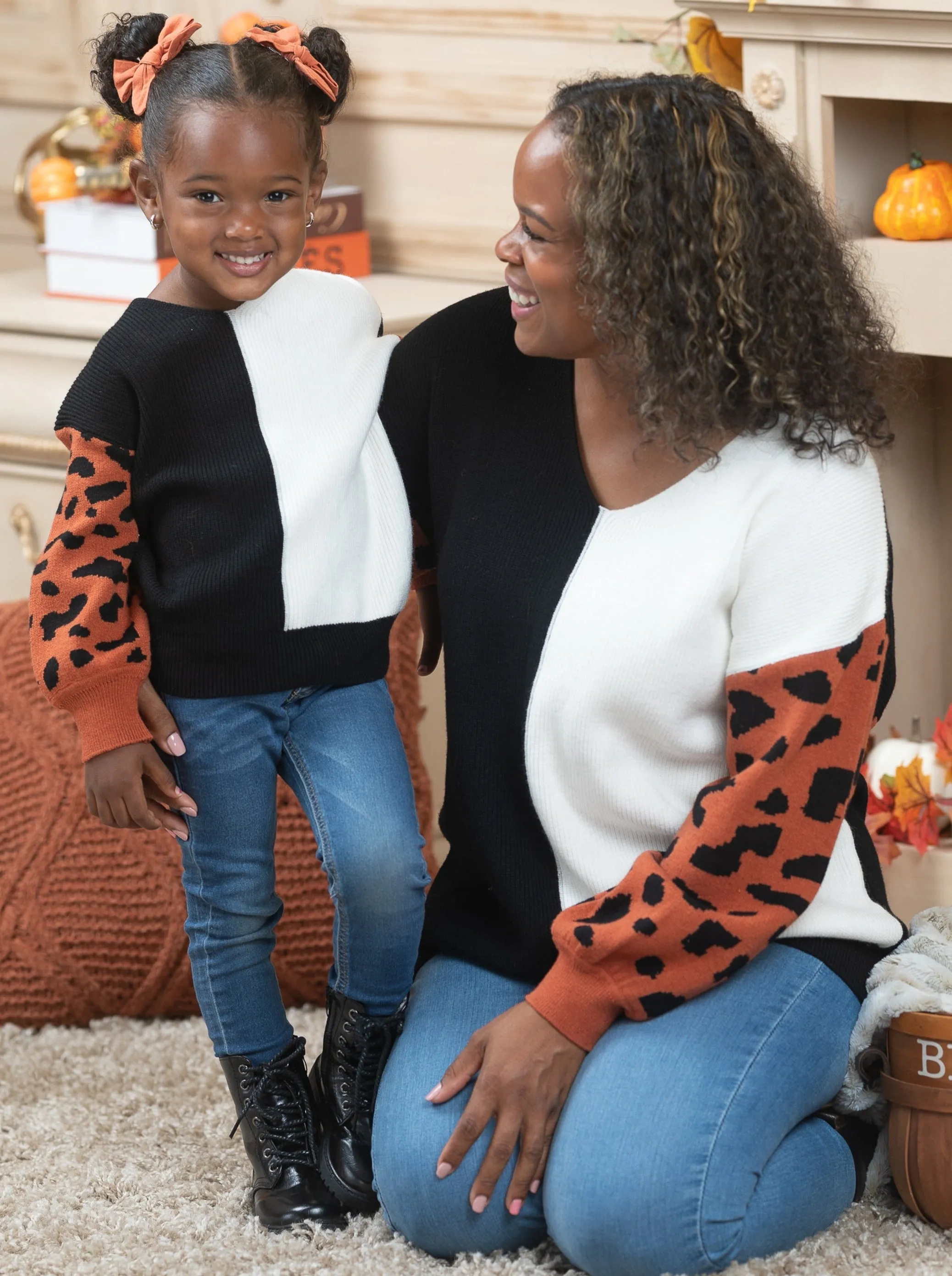 Mommy and Me Fierce Style Colorblock Sweater