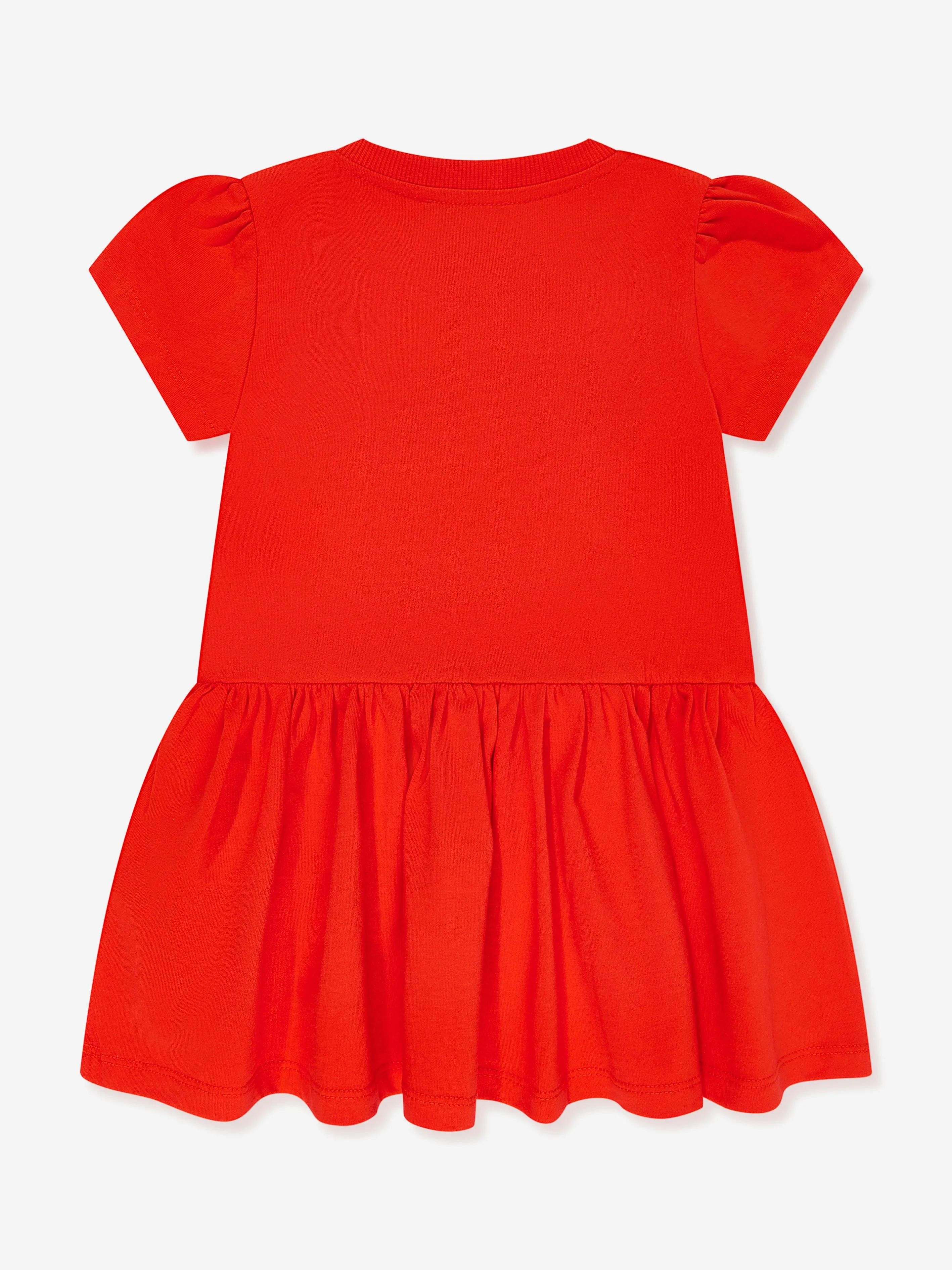 Moschino Baby Girls Logo Jersey Dress in Red