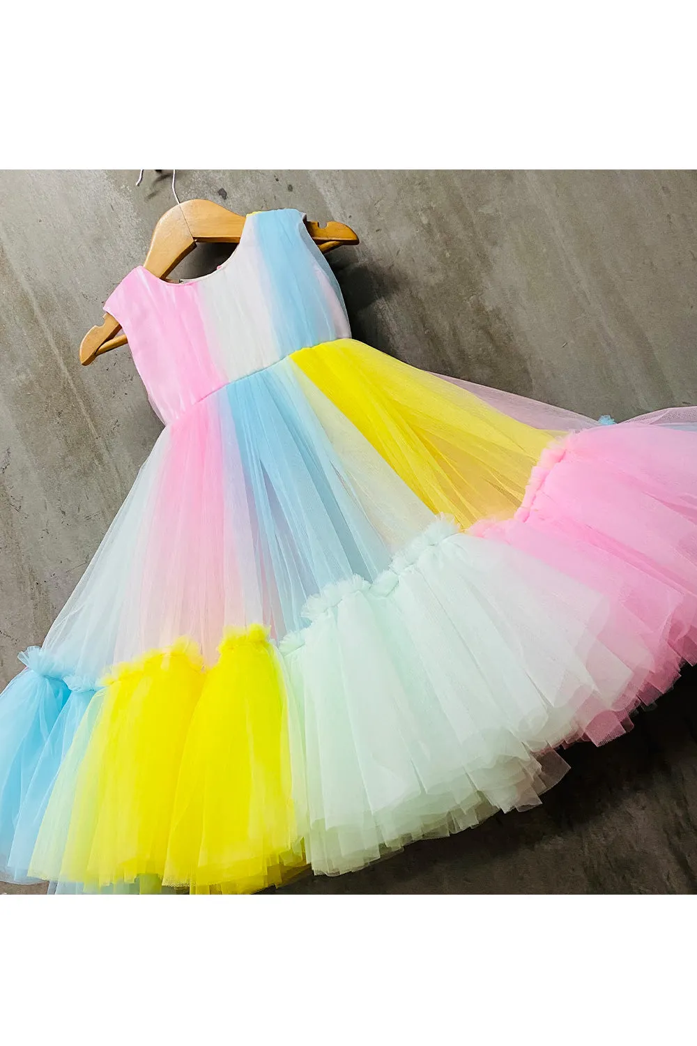 Multicolor Net Frill Dress