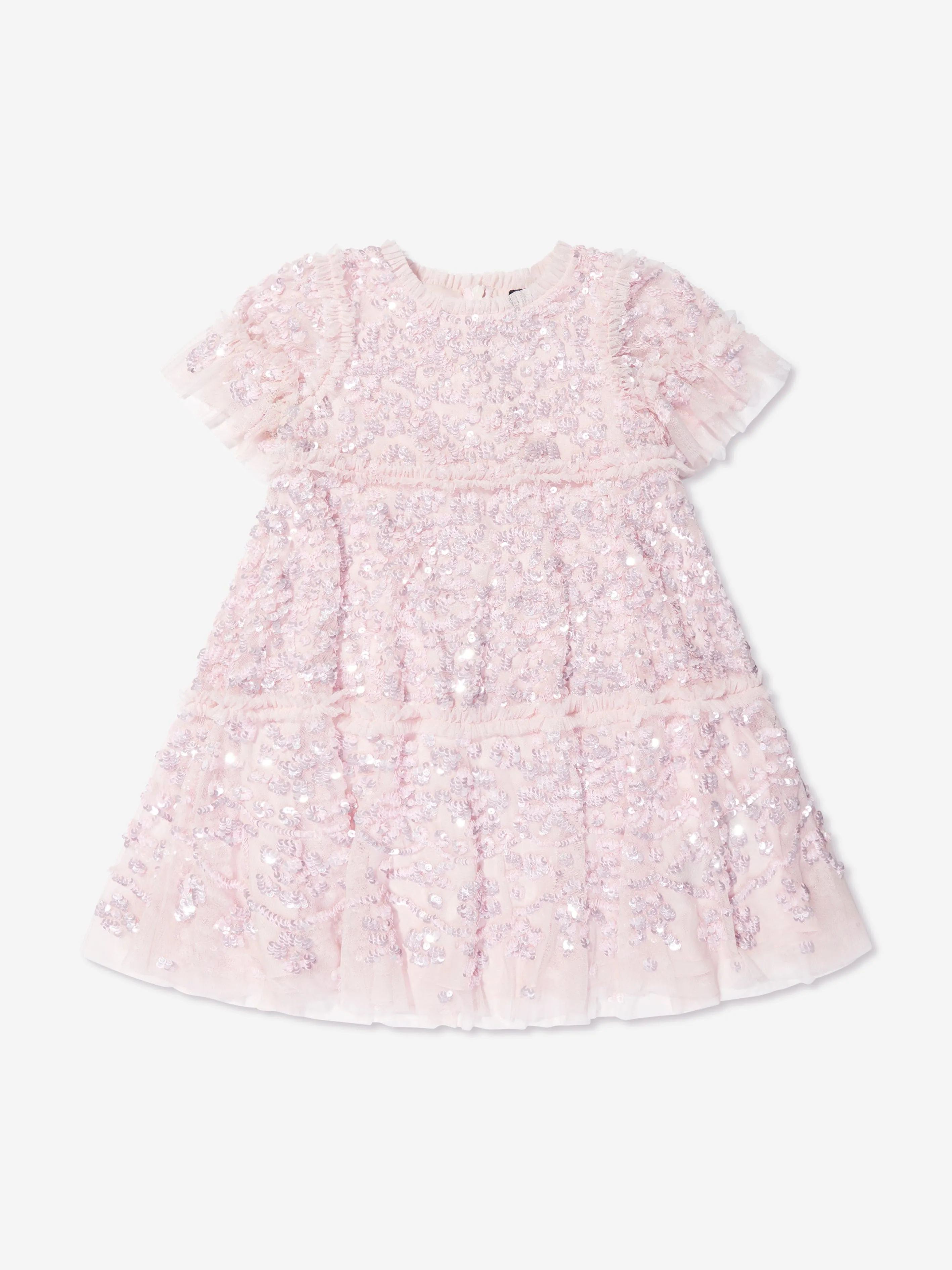 Needle & Thread Girls Annie Sequin Dress In Pink