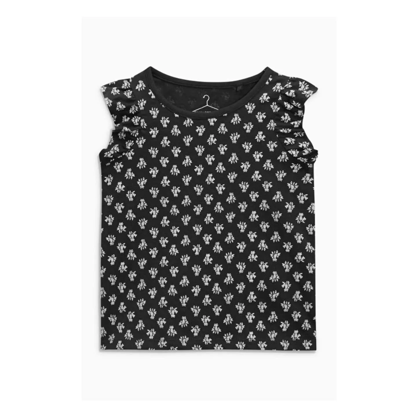 Next Baby Girls Black Printed Frill Vest