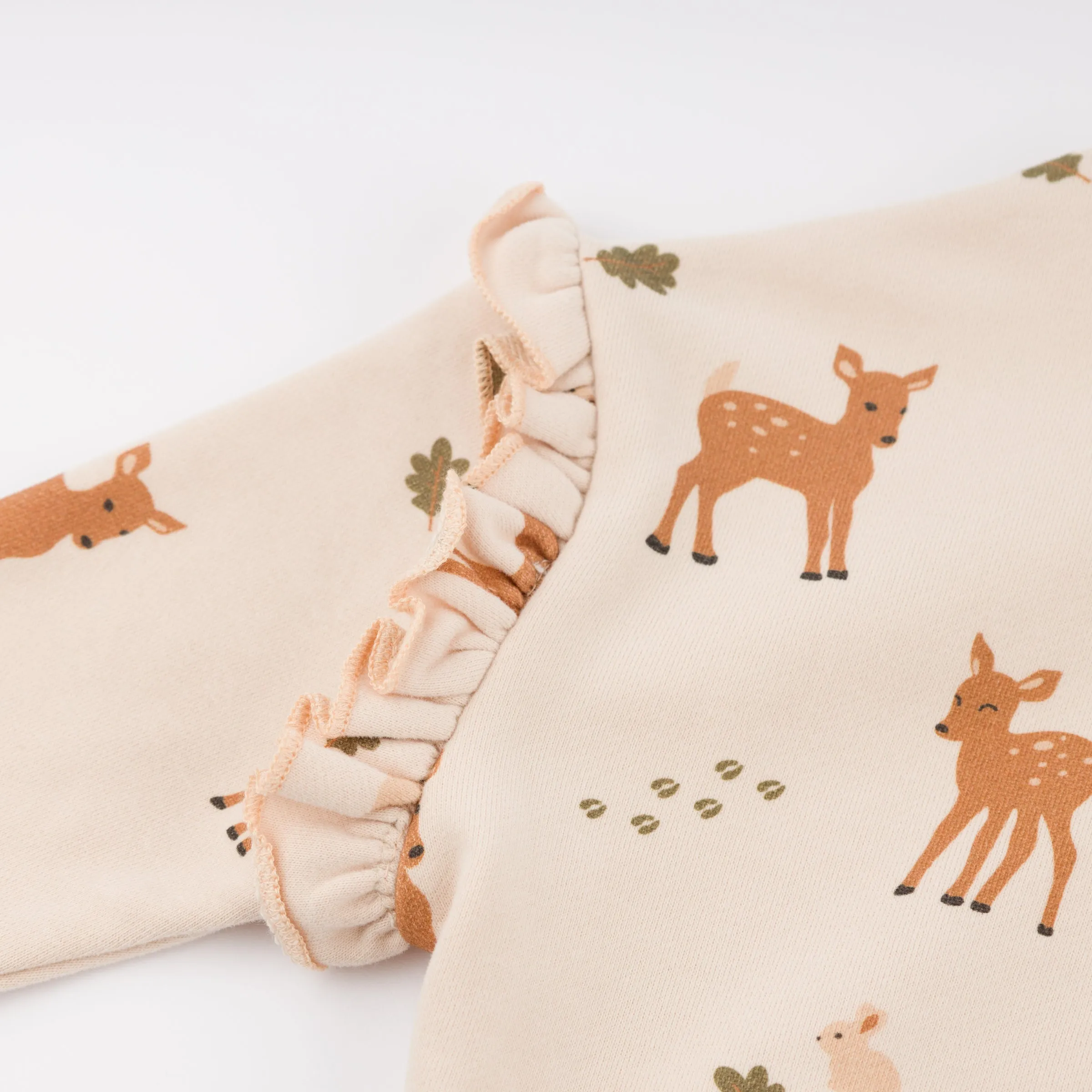 oh baby! Millie Slouch Sweatshirt - Deer Print - Pale Pink