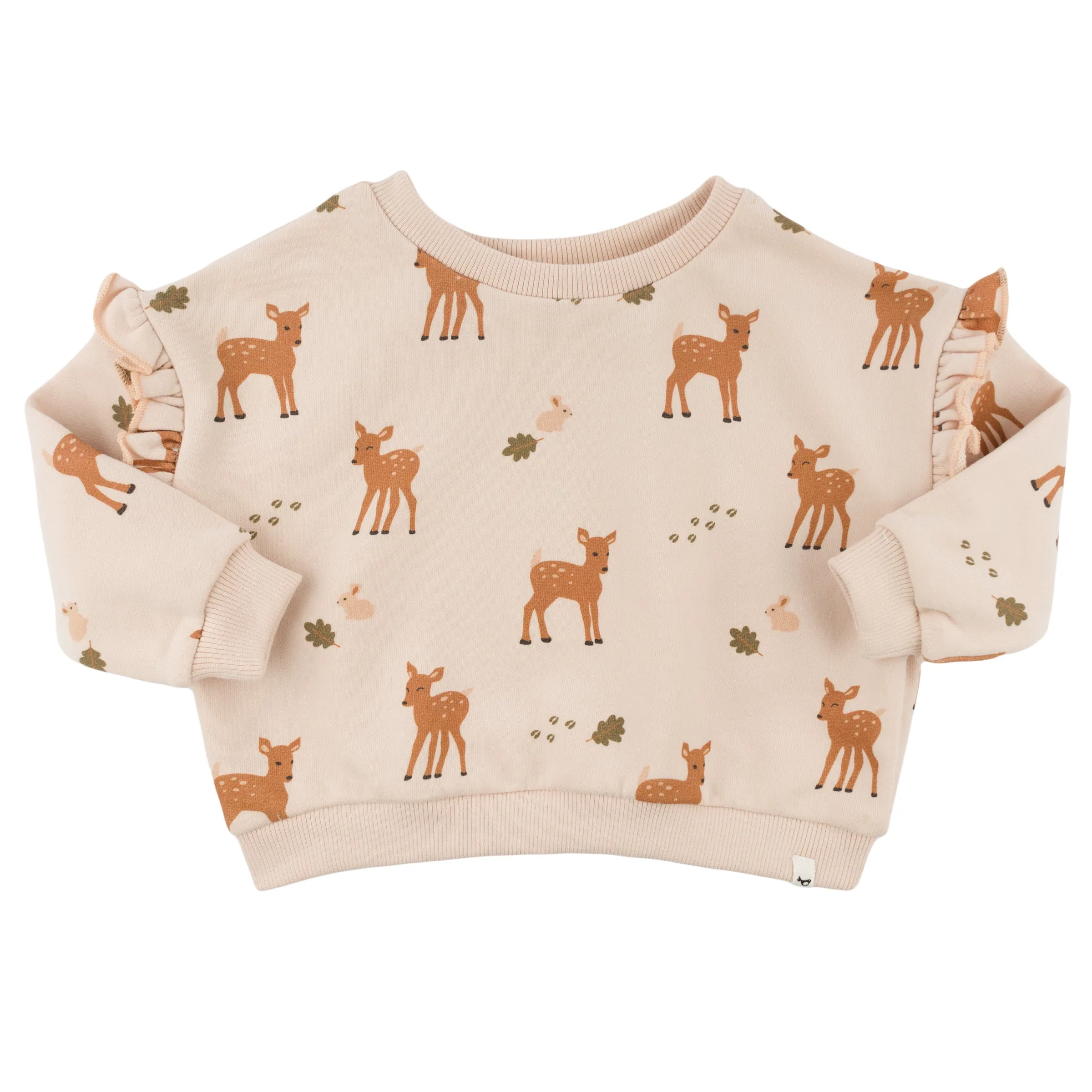 oh baby! Millie Slouch Sweatshirt - Deer Print - Pale Pink