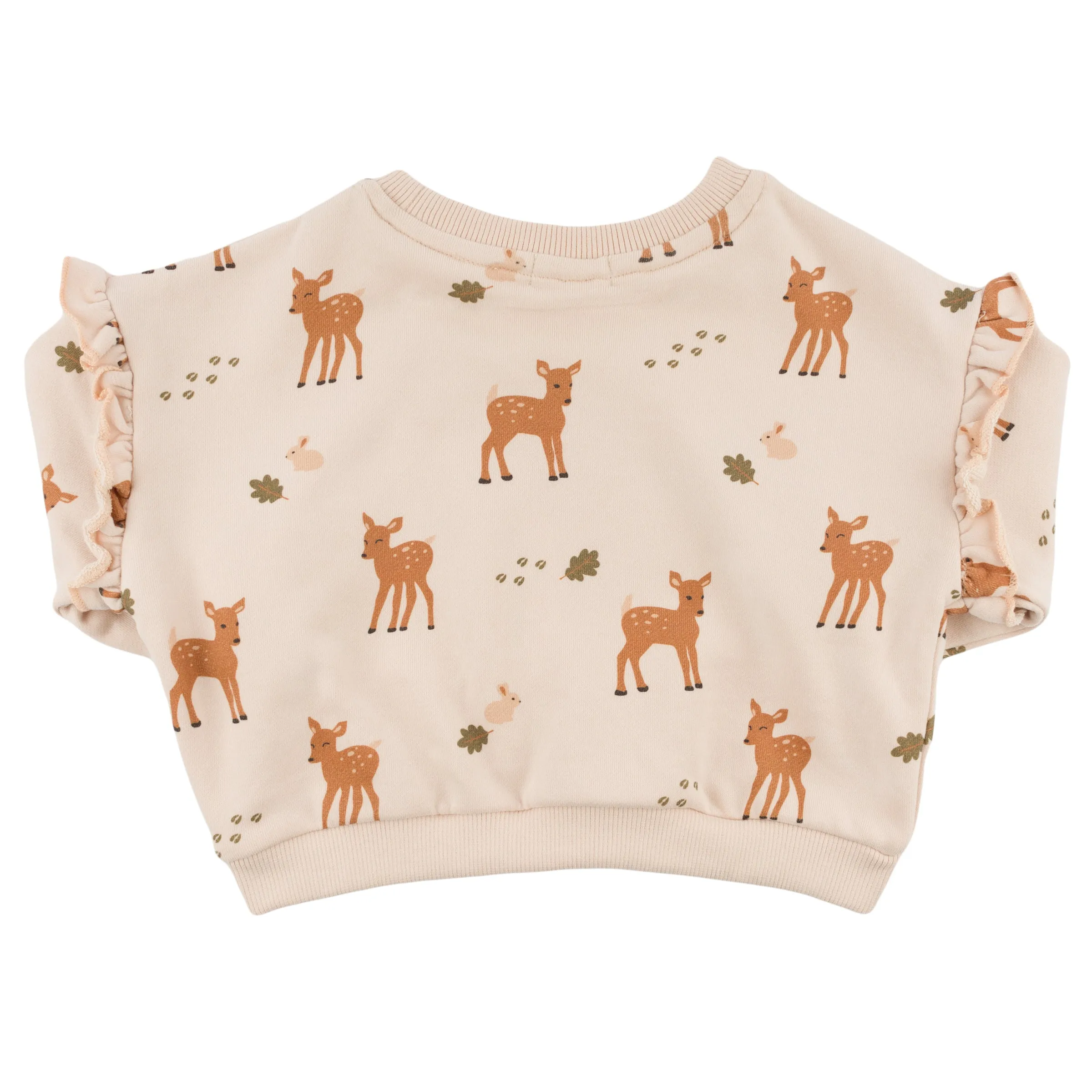 oh baby! Millie Slouch Sweatshirt - Deer Print - Pale Pink