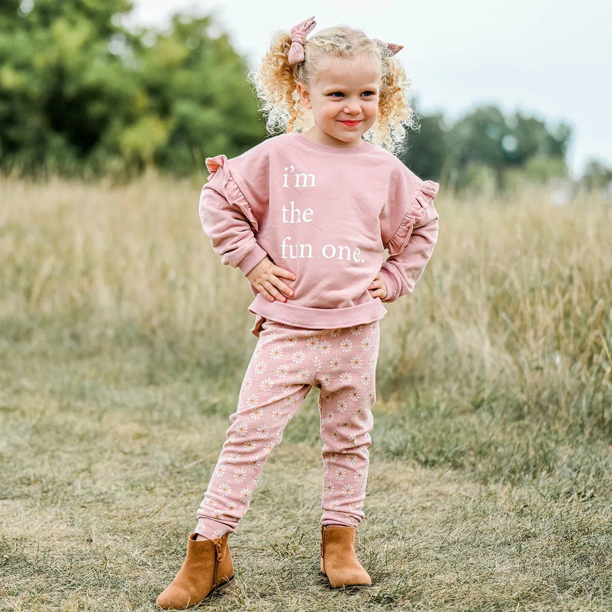 oh baby! Millie Slouch Sweatshirt "i'm the fun one" Print - Blush