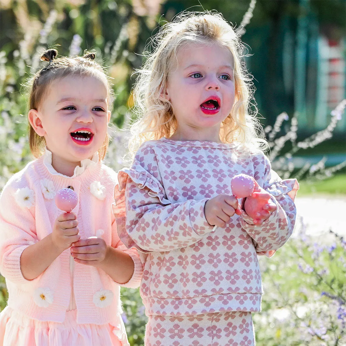 oh baby! Scandi Flower Knit Cardigan - Baby Pink