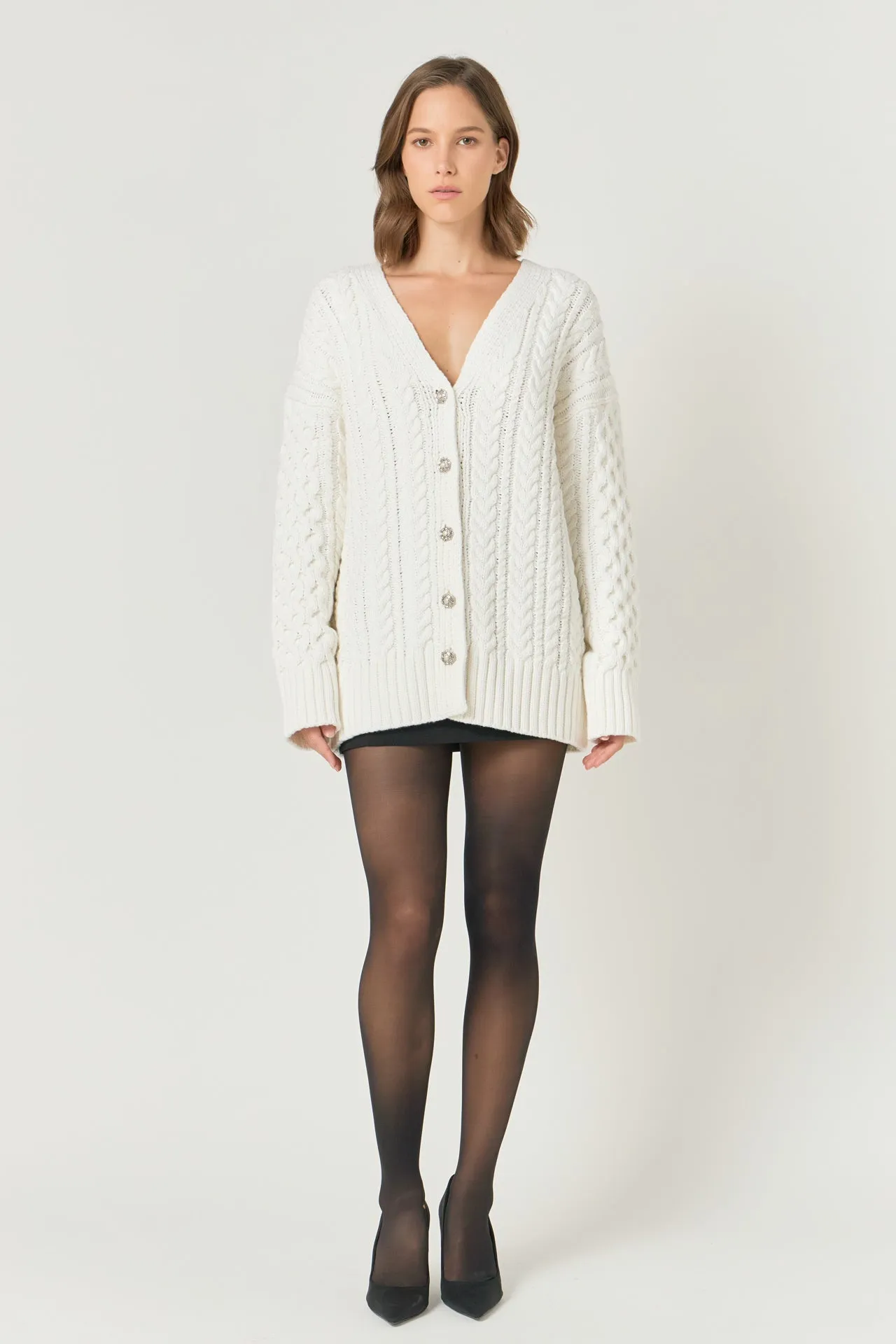 Oversized Cable Knit Cardigan