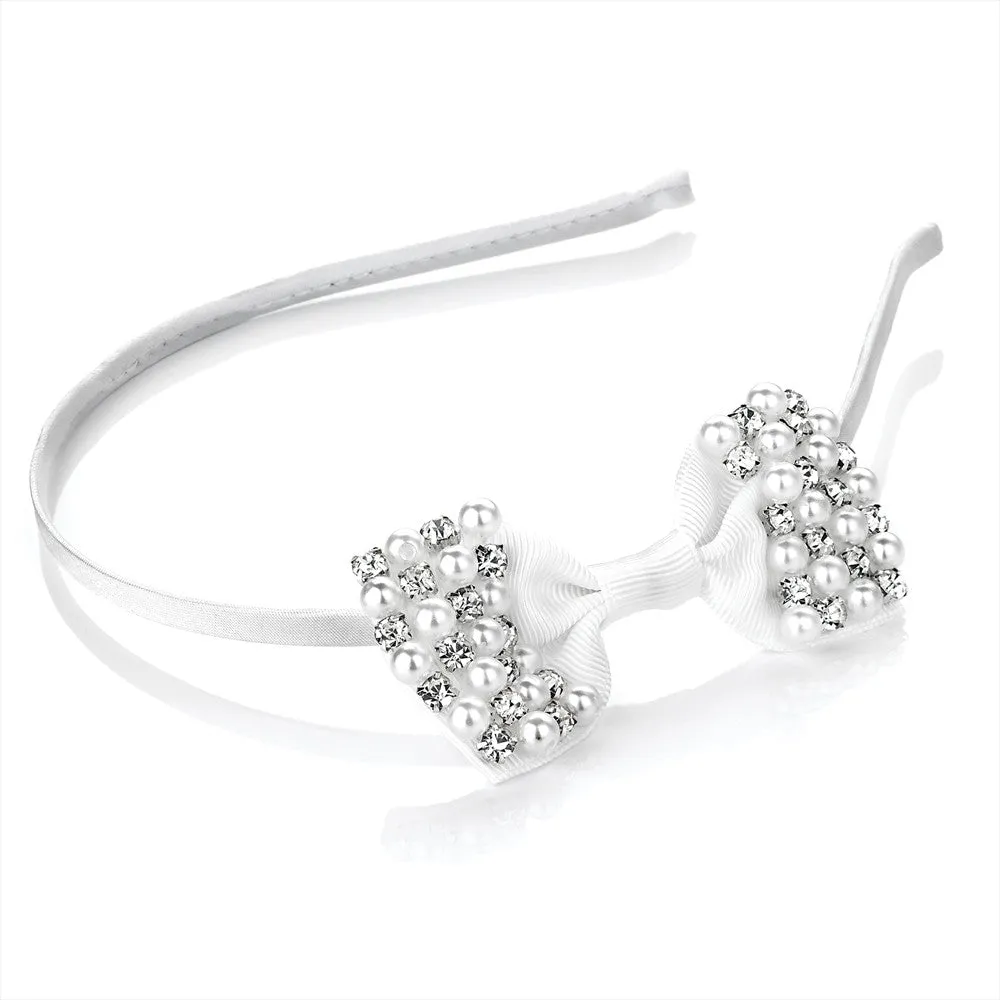 Pearl and Crystal Bow Headband