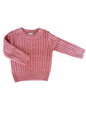 Pink Cable Knit Sweater