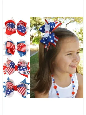 Prettiest Of All American Flag Hair Bow