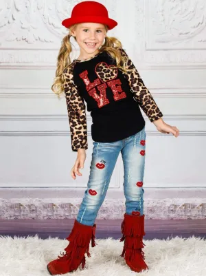 Purrfect Love Sparkle Raglan Top