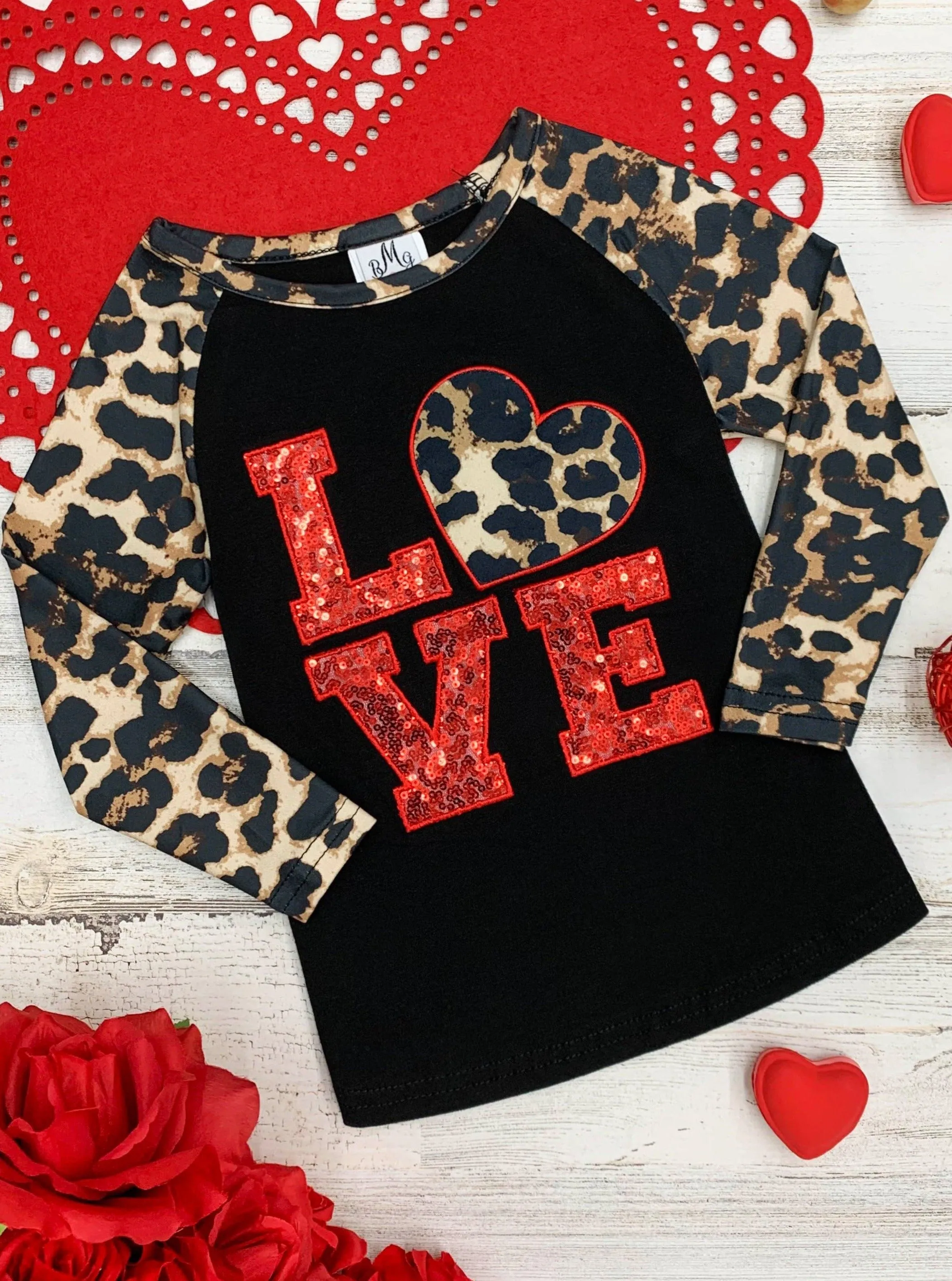 Purrfect Love Sparkle Raglan Top