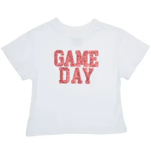 Red Sequin Game Day Boxy Tee