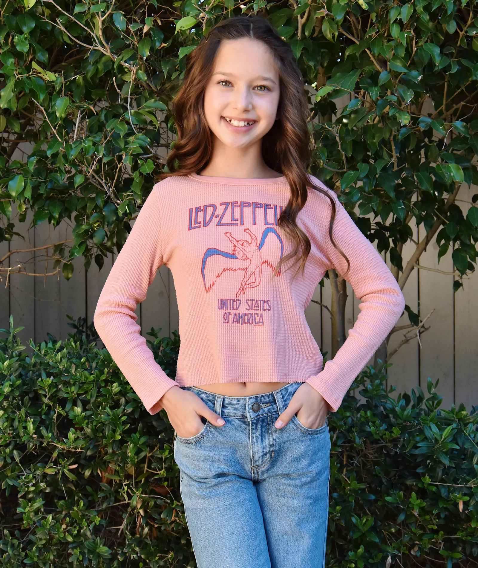 Rowdy Sprout Girls Led Zeppelin USA Long Sleeve Thermal