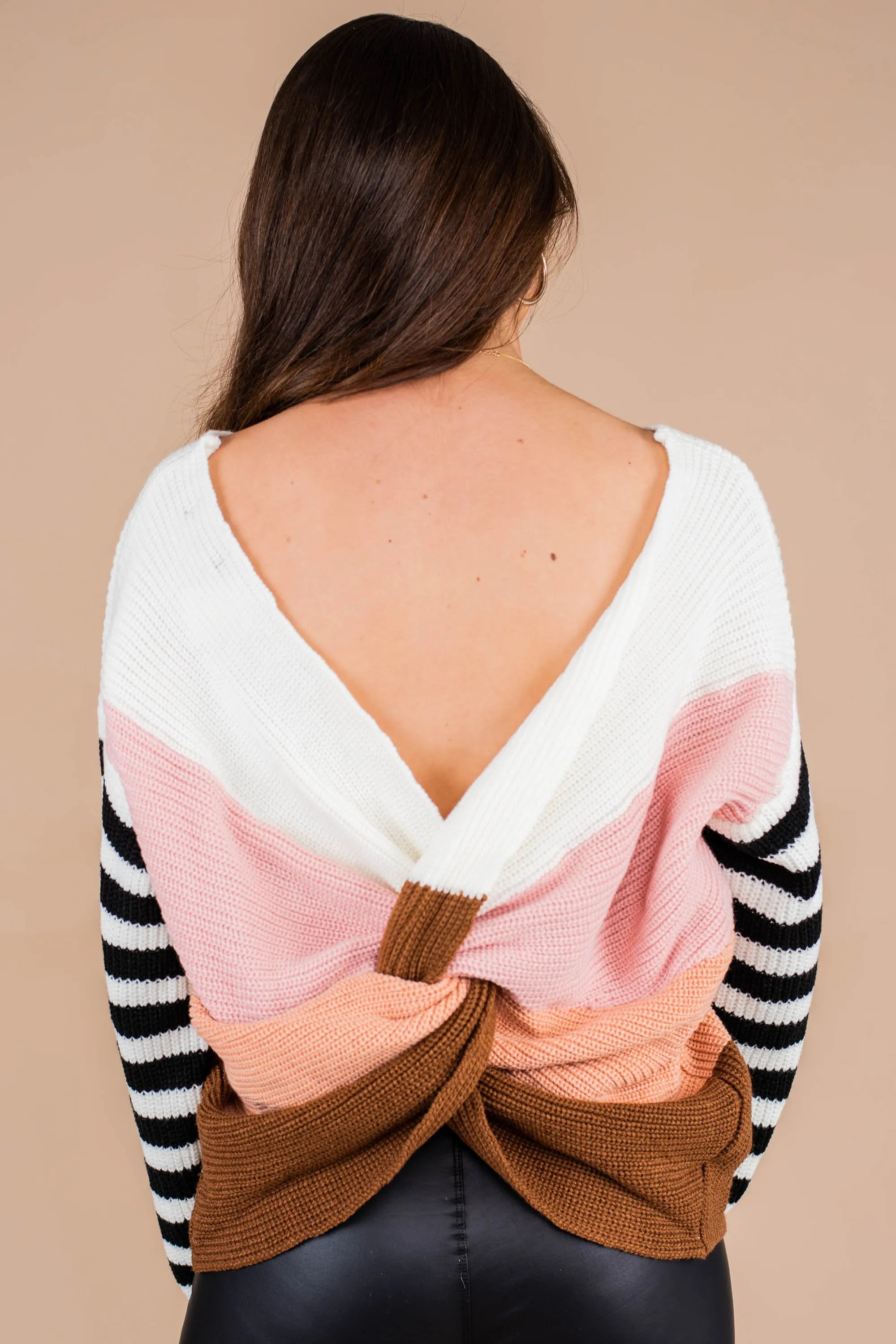 Set The Standard Pink Colorblock Sweater