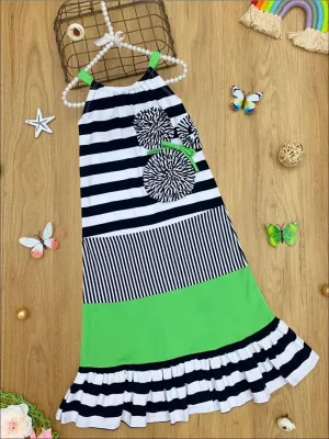 Something Special Striped Floral Halter Dress